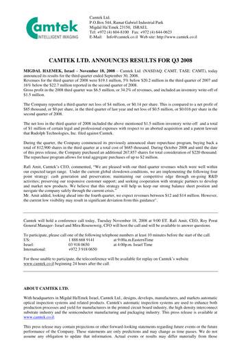 Thumbnail Camtek Quarterly Report 2008-q3