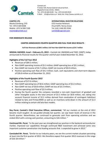 Thumbnail Camtek Quarterly Report 2012-q4