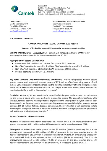 Thumbnail Camtek Quarterly Report 2013-q2