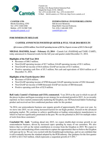 Thumbnail Camtek Quarterly Report 2014-q4