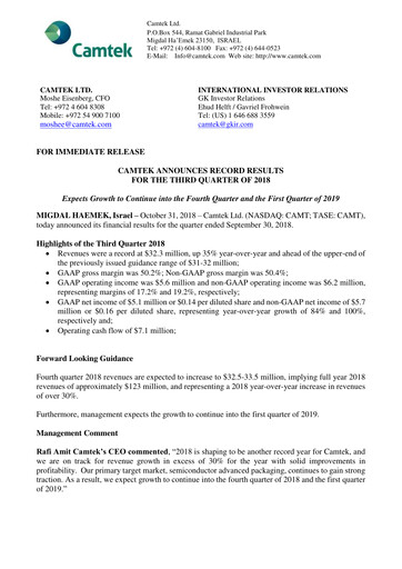 Thumbnail Camtek Quarterly Report 2018-q3