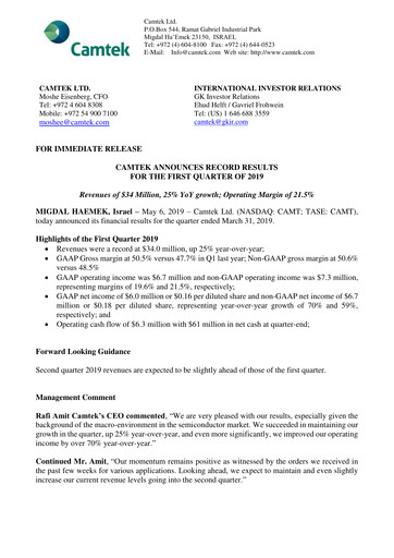 Thumbnail Camtek Quarterly Report 2019-q1