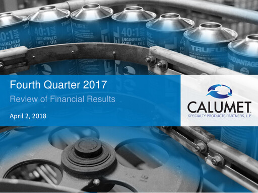 Thumbnail Calumet, Inc. Quarterly Report 2017-q4