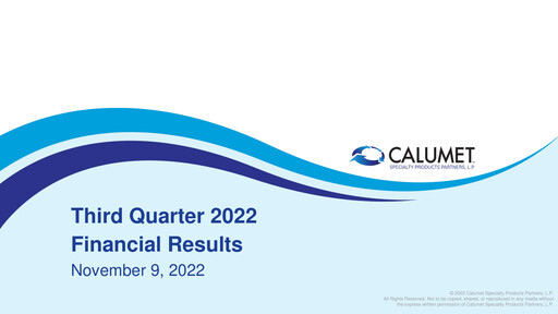 Thumbnail Calumet, Inc. Quarterly Report 2022-q3