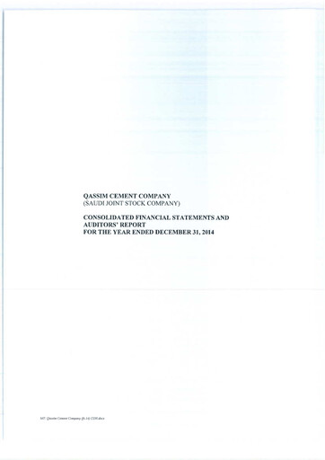 Thumbnail Qassim Cement Company Financial Statement 2014