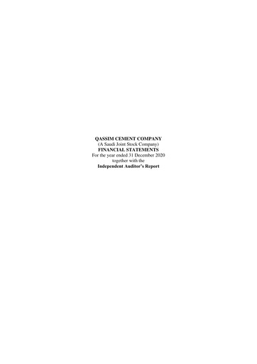 Thumbnail Qassim Cement Company Financial Statement 2020