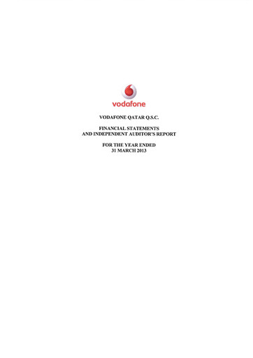 Thumbnail Vodafone Qatar Financial Statement fy2013