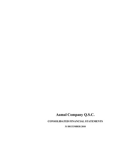 Thumbnail Aamal Company Financial Statement 2010