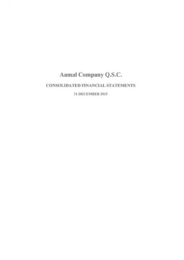 Thumbnail Aamal Company Financial Statement 2015