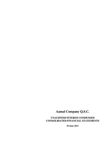 Thumbnail Aamal Company Half-year Report 2011-h1