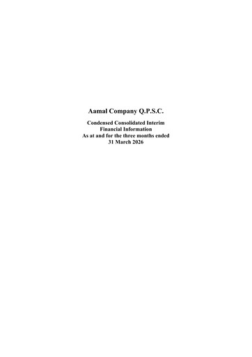 Thumbnail Aamal Company Quarterly Report 2026-q1