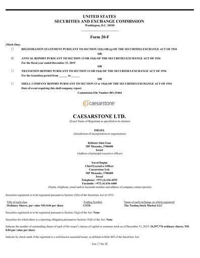 Thumbnail Caesarstone
 Annual Report 2019