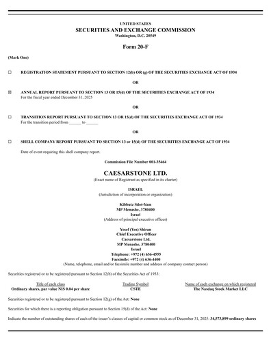 Thumbnail Caesarstone
 Annual Report 2025