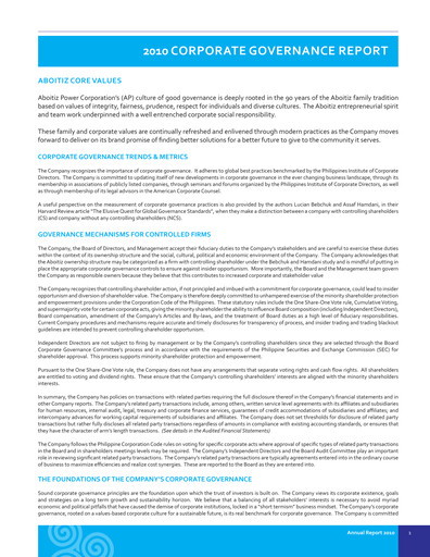 Thumbnail Aboitiz Power Annual Report 2010