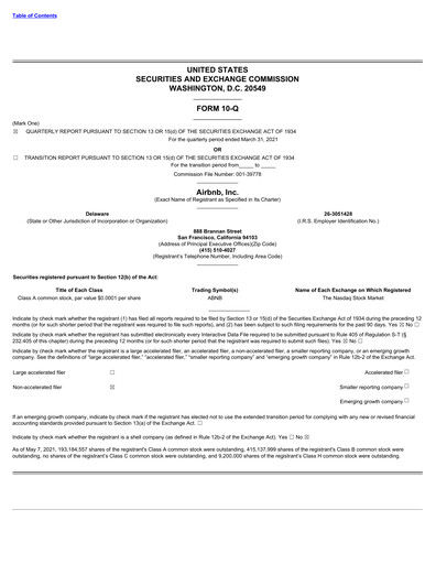 Miniature Airbnb Rapport trimestriel 2021-q1