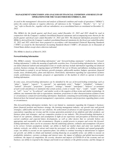 Thumbnail Docebo Financial Report 2022