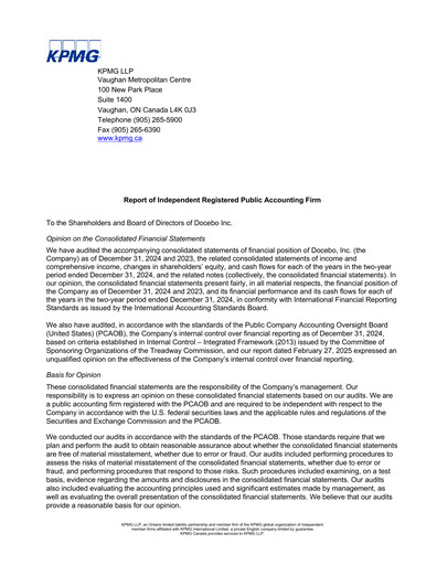 Thumbnail Docebo Financial Statement 2024