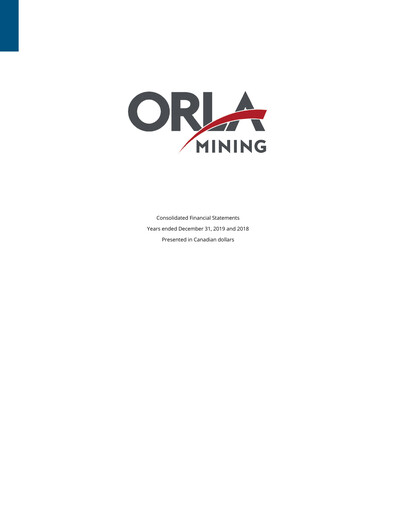 Miniature Orla Mining Bilan financier 2019
