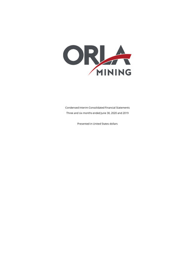 Thumbnail Orla Mining Quarterly Report 2020-q2
