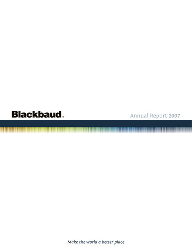Miniature Blackbaud Rapport annuel 2007