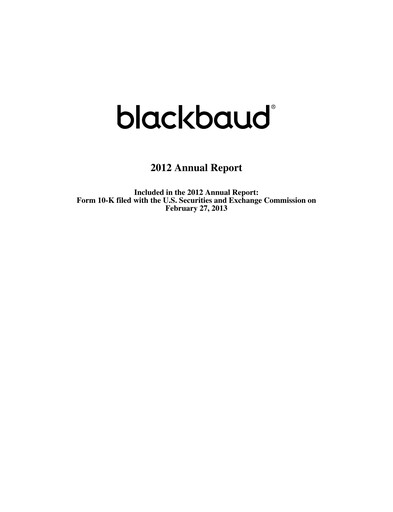 Miniature Blackbaud Rapport annuel 2012