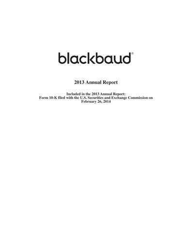 Miniature Blackbaud Rapport annuel 2013