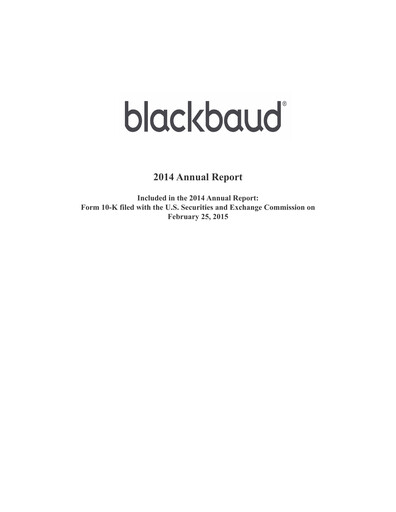 Miniature Blackbaud Rapport annuel 2014