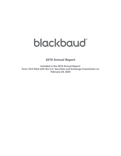 Miniature Blackbaud Rapport annuel 2019