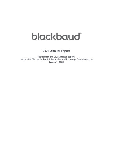 Miniature Blackbaud Rapport annuel 2021