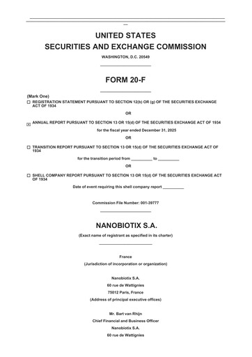 Thumbnail Nanobiotix Annual Report 2025