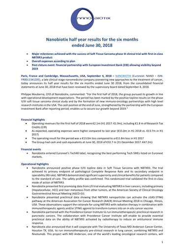 Thumbnail Nanobiotix Half-year Report 2018-h1