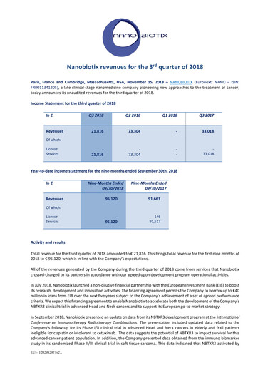 Thumbnail Nanobiotix Quarterly Report 2018-q3