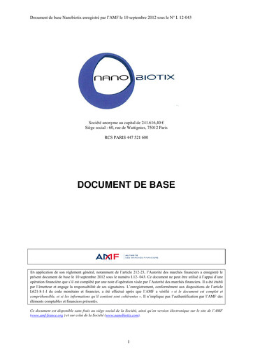 Vorschaubild Nanobiotix Universelles Registrierungsdokument 2011