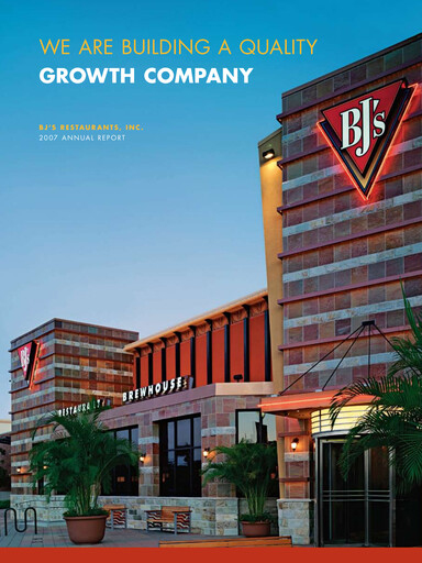 Thumbnail BJ's Restaurants
 Annual Report 2007