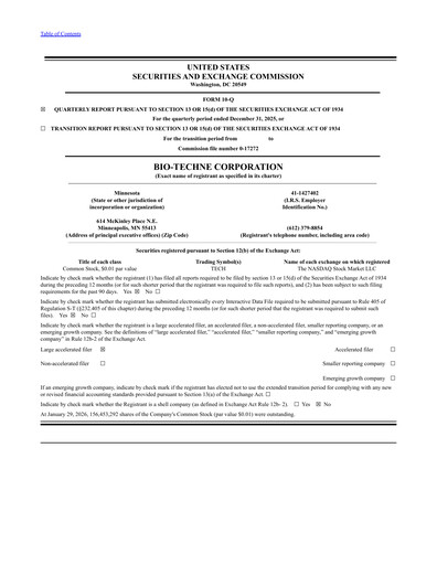 Thumbnail Bio-Techne Quarterly Report 2026-q2