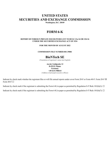 Miniature BioNTech Rapport trimestriel 2022-q2