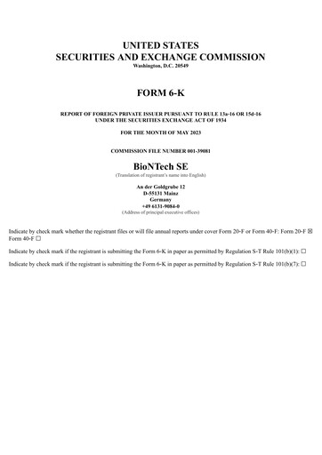 Miniature BioNTech Rapport trimestriel 2023-q1