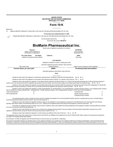 Thumbnail BioMarin Pharmaceutical Annual Report 2025