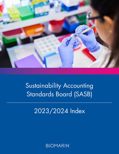 Miniature BioMarin Pharmaceutical Rapport ESG 2023-2024
