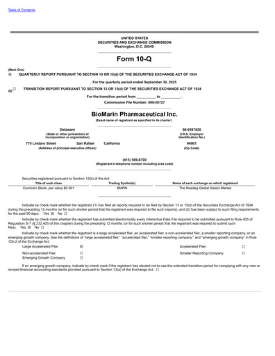 Thumbnail BioMarin Pharmaceutical Quarterly Report 2025-q3
