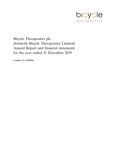 Miniature Bicycle Therapeutics Rapport annuel 2019