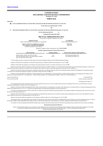 Thumbnail Bicycle Therapeutics Annual Report 2025