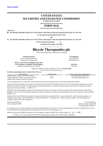 Thumbnail Bicycle Therapeutics Quarterly Report 2023-q1