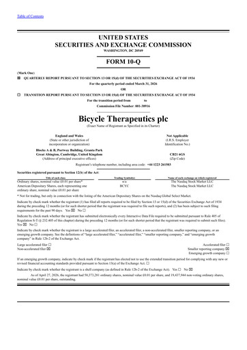 Miniature Bicycle Therapeutics Rapport trimestriel 2026-q1
