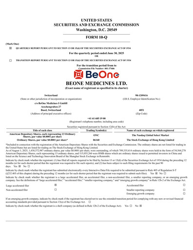 Thumbnail BeOne Medicines Quarterly Report 2025-q2