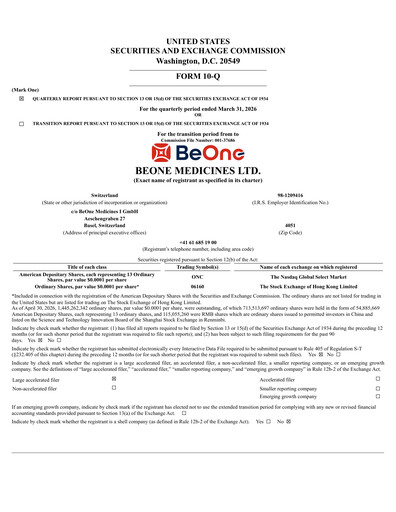 Thumbnail BeOne Medicines Quarterly Report 2026-q1