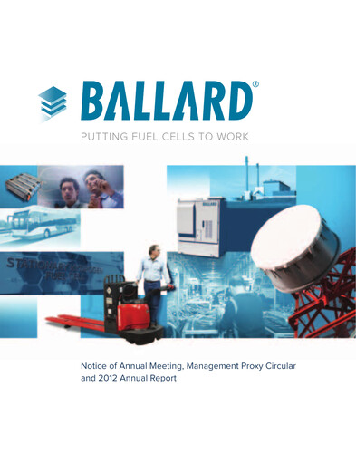 Thumbnail Ballard Power Systems
 Annual Report 2012