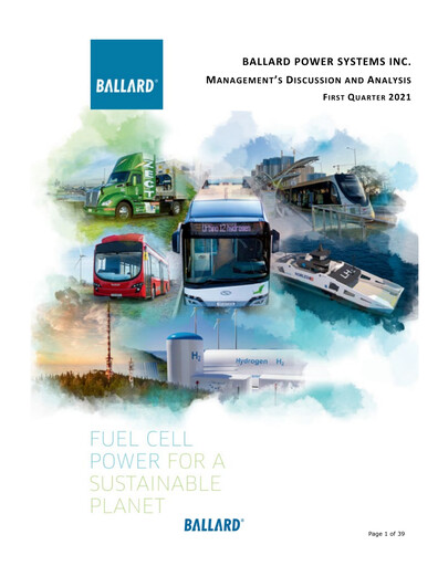 Thumbnail Ballard Power Systems
 Quarterly Report 2021-q1