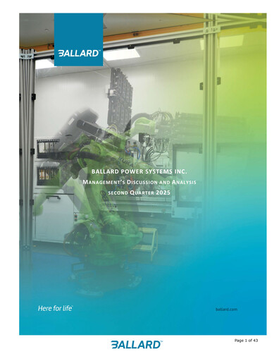 Thumbnail Ballard Power Systems
 Quarterly Report 2025-q2