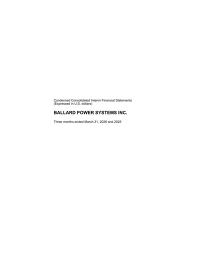 Thumbnail Ballard Power Systems
 Quarterly Report 2026-q1